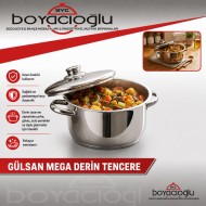 GÜLSAN MEGA DERİN TENCERE 40X25CM