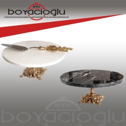 PALMİYE MERMER AYAKLI PASTA STANDI