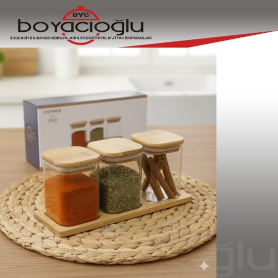 MTR-2503790 BAMBULU CAM KAVANOZ SETİ 3LÜ