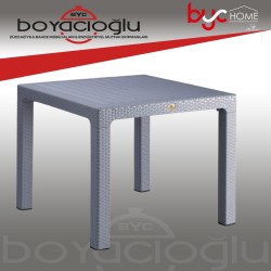 MEVSİM 90X150 RATTAN MASA CAMSIZ -ANTRASİT