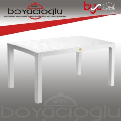 MEVSİM RATTAN MASA CAMSIZ 70X100-BEYAZ