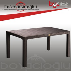 MEVSİM RATTAN MASA CAMSIZ 70X100-KAHVE