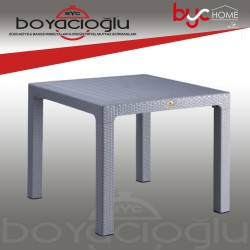 MEVSİM 90X90 RATTAN MASA CAMSIZ-ANTRASİT