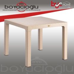 MEVSİM 90X90 RATTAN MASA CAMSIZ-KAPİÇİNO