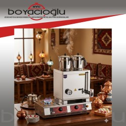 REMTA N12E 40LIK İKİ DEMLİKLİ ÇAY KAZANI GAZLI+ELEKTRİKLİ
