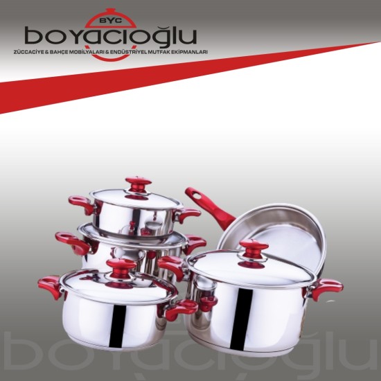 GÜLSAN OLİMPOS ÇELİK TENCERE SET 9 PRC.
