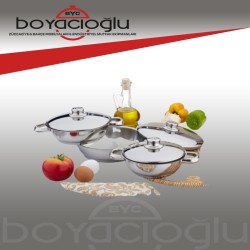 GÜLSAN OMLET TENCERE SET ÇELİK KAPAKLI 6PRÇ.
