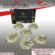 PAK-2302 LÜX PORS 6LI KAHVE FİNCAN TK