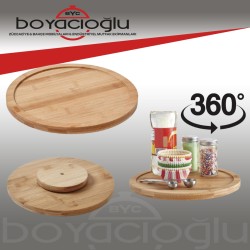 PBT-069 BAMBU DÖNERLİ SUNUM TABAK