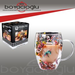 PBT-154 CİFT CİDARLI ÇİÇEKLİ KUPA BARDAK PBT-154 CİFT CİDARLI ÇİÇEKLİ KUPA BARDAK