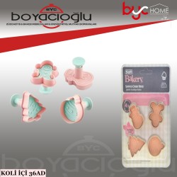 SUN PD-3133 BASMALI KÜÇÜK KURABİYE KALIBI 4LÜ