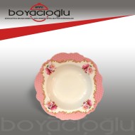 PINK-POR-75 PORSELEN 6 LI YEMEK TABAĞI  PINK-POR-75 PORSELEN 6 LI YEMEK TABAĞI
