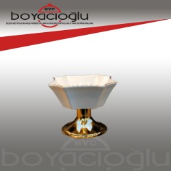 PALMİYE AYAKLI PORSALEN KASE