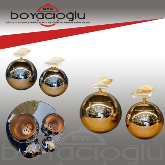 PALMİYE DEKORATİF METAL KÜRE 2Lİ