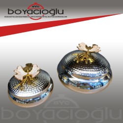 PALMİYE KELEBEKLİ 2Lİ METAL KUTU