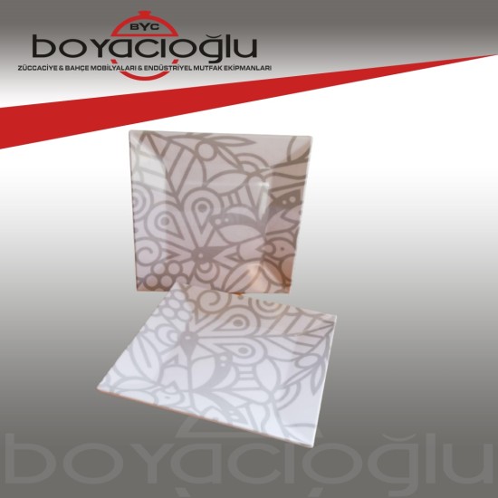 TERMO MELAMİN KARE OTEL DESENLİ TABAK 20CM