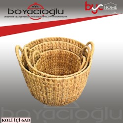 PNL-19063 ÖRGÜ HASIR SEPET 3LÜ YUV.