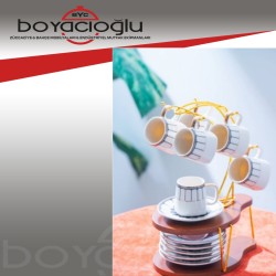 ACAR PORJ-05220 STANDLI 6LI KAHVE FİNCAN TK.