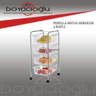 PERİLLA METAL SEBZELİK 4 RAFLI PERİLLA METAL SEBZELİK 4 RAFLI
