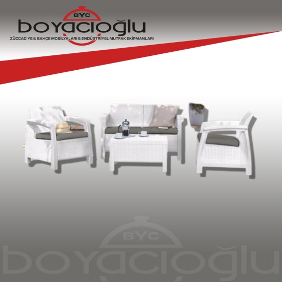 KETER CORFU 2Lİ OTURMA TK - BEYAZ KETER CORFU 2Lİ OTURMA TK - BEYAZ