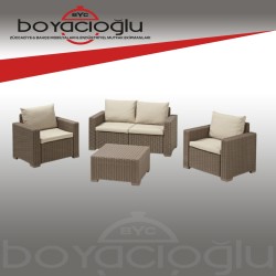ALLİBERT CALIFORNIA İKİLİ OTURMA TAKIMI - CAPPUCINO