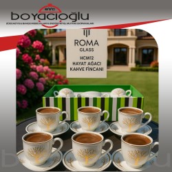 ROMA GLASS HCM12 HAYAT AĞAÇ 6LI KAHVE FİNCAN TK