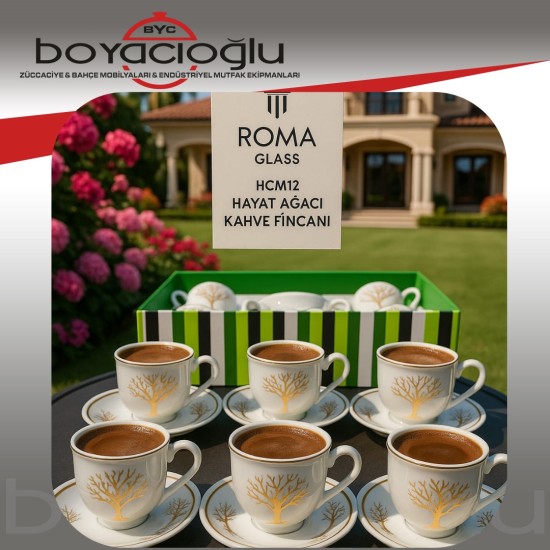 ROMA GLASS HCM12 HAYAT AĞAÇ 6LI KAHVE FİNCAN TK