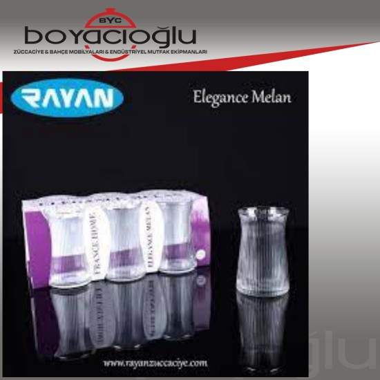 RAYAN ELEGANCE MELAN 6LI ÇAY BARDAK