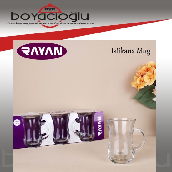 RAYAN İSTIK. KEYİF KULPLU ÇAY BARDAK 6LI