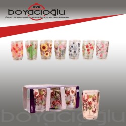 RAYAN SAFFY DESENLİ CAM SU BARDAK 6LI