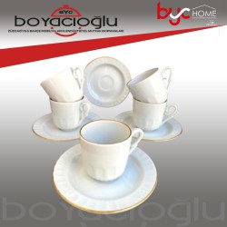 GÜRAL BOYALI SEDEF 6LI KAHVE FİNCAN TK İKİ FİLE