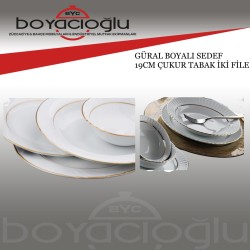 GÜRAL BOYALI SEDEF 19CM ÇUKUR TABAK İKİ FİLE 