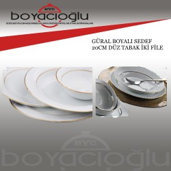 GÜRAL BOYALI SEDEF 20CM DÜZ TABAK İKİ FİLE