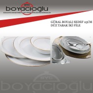 GÜRAL BOYALI SEDEF 25CM DÜZ TABAK İKİ FİLE