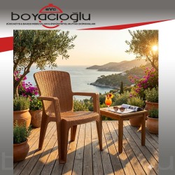 SAĞLAM 0256 LİZA RATTAN KOLTUK-KAHVE