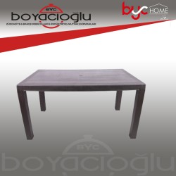 SAĞLAM 527 RATTAN MASA 80X140 CAMSIZ KAHVE