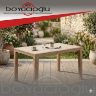 SAĞLAM 527 RATTAN MASA 80X140 CAMSIZ KAPİÇİNO