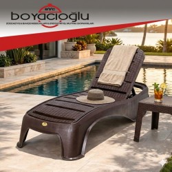 SAĞLAM 602 TİTAN RATTAN ŞEZLONG-KAHVE