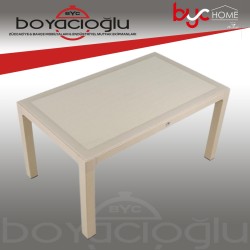 SAĞLAM IRMAK WOOD CAMLI MASA 90X150 KAPİÇİNO