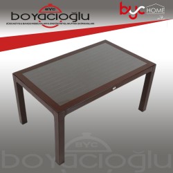 SAĞLAM IRMAK WOOD CAMLI MASA 90X150 KAHVE