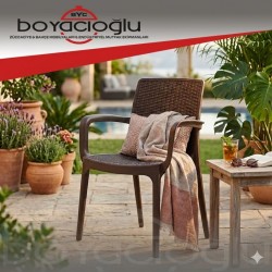 SAĞLAM 808 MAYA RATTAN KOLTUK KAHVE