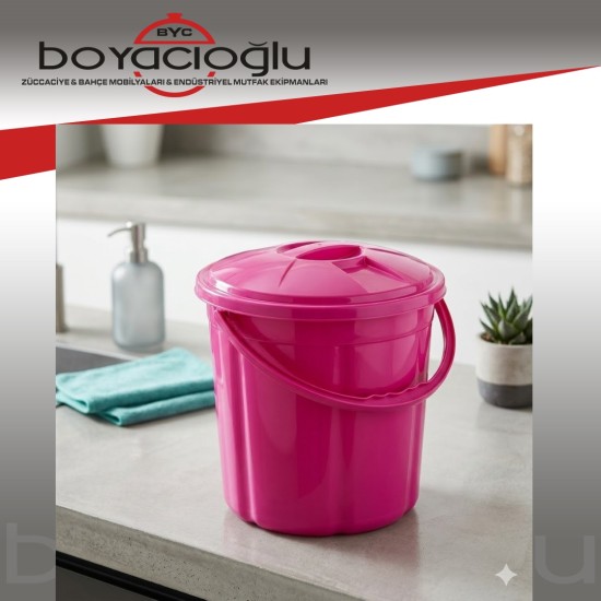 SAĞLAM ST-029 RENKLİ KAPAKLI KOVA 5NO 20LT