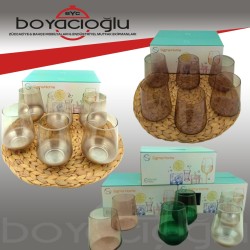 SİGMA 12849-13039 BOYALI CAM BARDAK 6LI