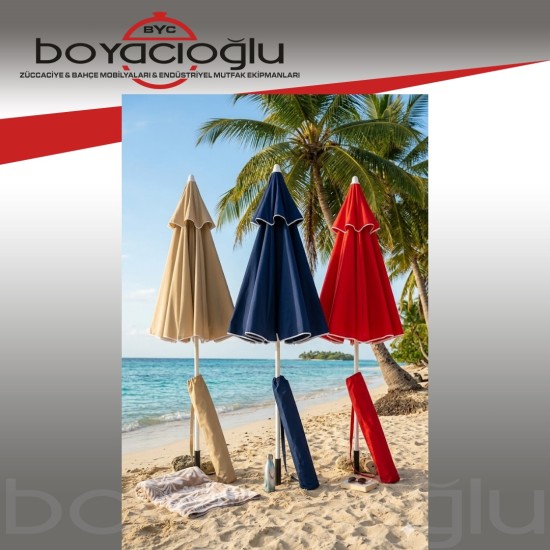 SKY-133 PLAJ ŞEMSİYESİ ŞAPKALI MODEL 200CM