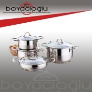 GÜLSAN ŞELALE ÇELİK TENCERE SET 8PRÇ.