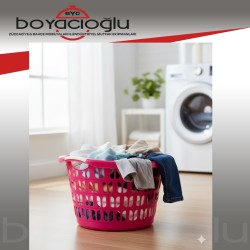 SAĞLAM ST-023 YUVARLAK RENKLİ ÇAMAŞIR SEPETİ