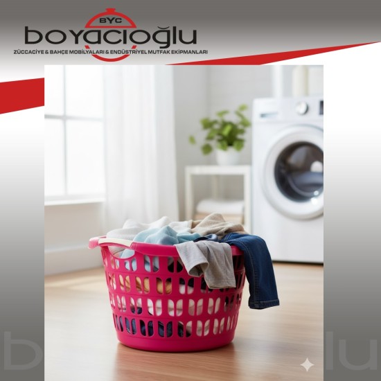 SAĞLAM ST-023 YUVARLAK RENKLİ ÇAMAŞIR SEPETİ