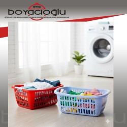 SAĞLAM ST-025 DİKD. RENKLİ ÇAMAŞIR SEPETİ