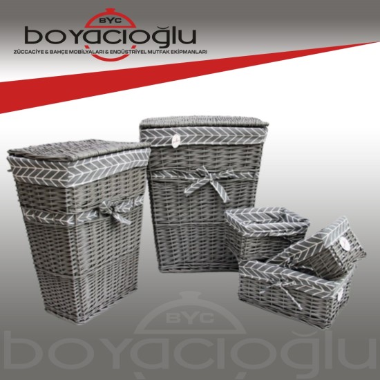 SEVER SVR-10013 HASIR ÇAMAŞIR SEPETİ 5Lİ SEVER SVR-10013 HASIR ÇAMAŞIR SEPETİ 5Lİ