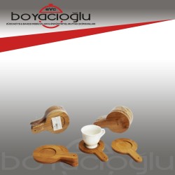 SVR-1783 BAMBU KULPLU FİNCAN ALTLIĞI 6LI